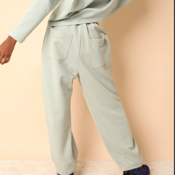 LF Markey Green Jameson Oversized High Rise Fleece Knit Sweatpants Trouser 8 - Picture 10 of 11
